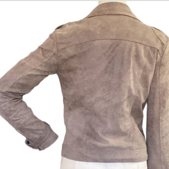 BNCI by blanc noir Faux Suede Moto Jacket Sz S  #56G - Picture 7 of 10